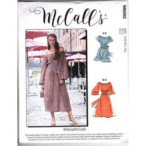 McCall's M8092 Misses S to XL Maria Peasant Dresses Uncut Sewing Pattern